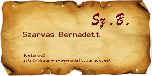 Szarvas Bernadett névjegykártya